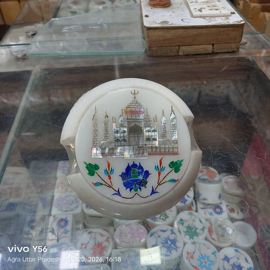 Marble Coaster Set — Design 8 Agra