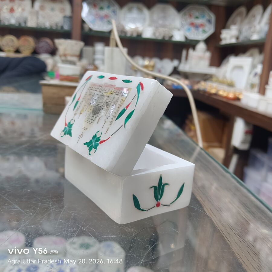 Marble Jewellery Box — Design 8 Agra